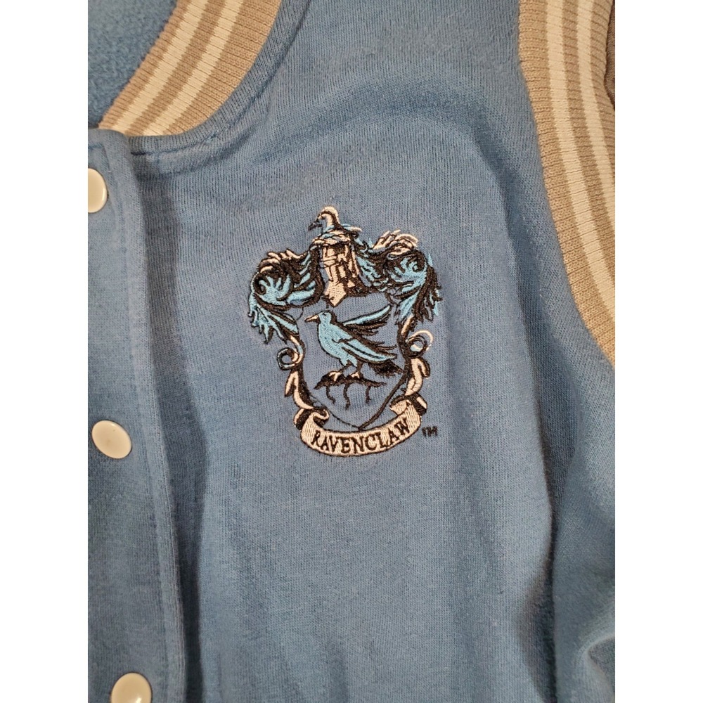 Harry Potter Womens Jacket Blue Gray Ravenclaw Varsity Snaps SIZE XL - Picture 3 of 12